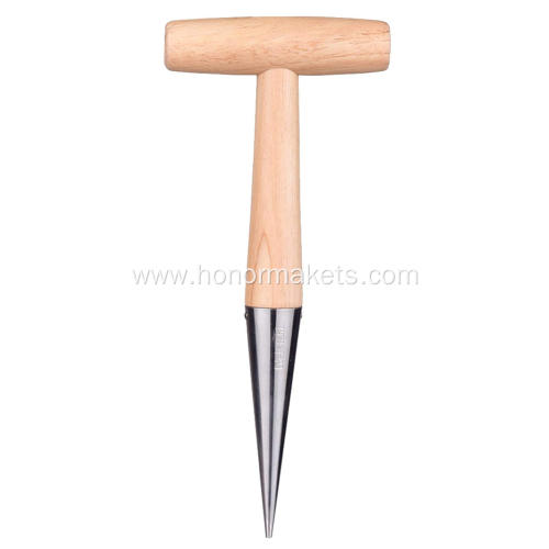 hot sale Stainless Steel and wood bulb planter tool professional seed planter for Planting Seeds & Bulbs